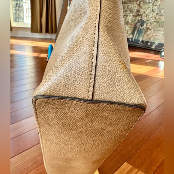 Michael Kors Taupe Tote Bag with Blue Scarf EUC - Picture 5 of 13